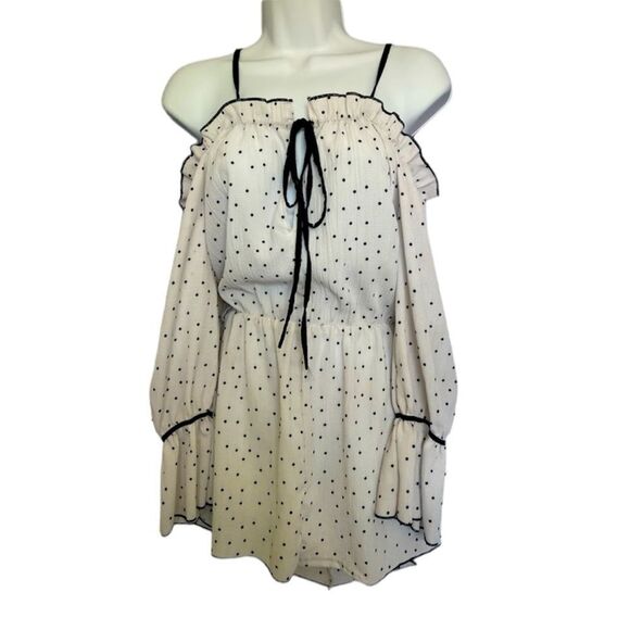 Polka Dot Off-Shoulder Top - Picture 1 of 7